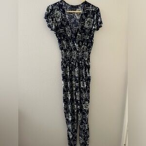 Emma jumpsuit romper elastic waist front pockets S/M